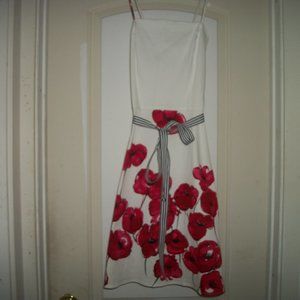 COQUETTE NEW YORK DESIGNER ALYN PAIGE NEW YORK SWEET RED POPPYS SUNDRESS 9/10